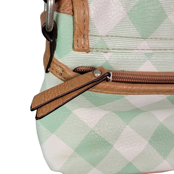 B.O.C. Born of Concepts Plaid Vinal Crissbody Shoulder Purse Bag - Picture 7 of 13